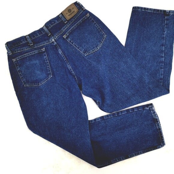 Wrangler Men's 36 x 32 Blue Cotton Regular Jeans - Picture 7 of 12